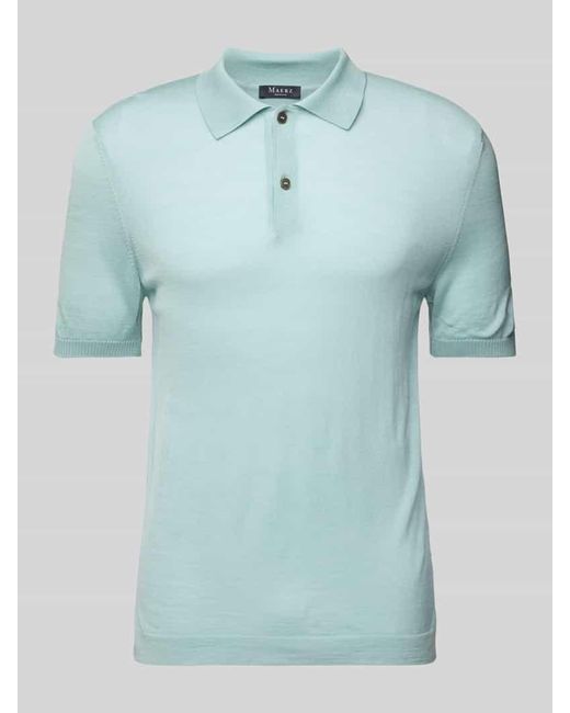 Maerz Regular Fit Poloshirt mit gerippten Abschlüssen in Blue für Herren