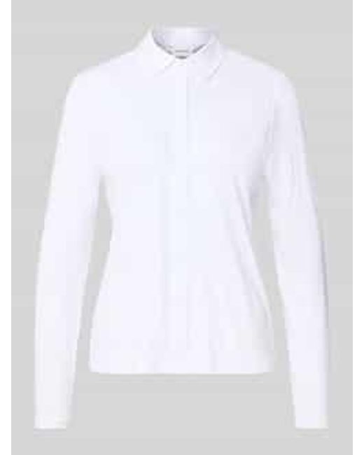 Comma, Slim Fit Poloshirt Met Doorknoopsluiting in het White
