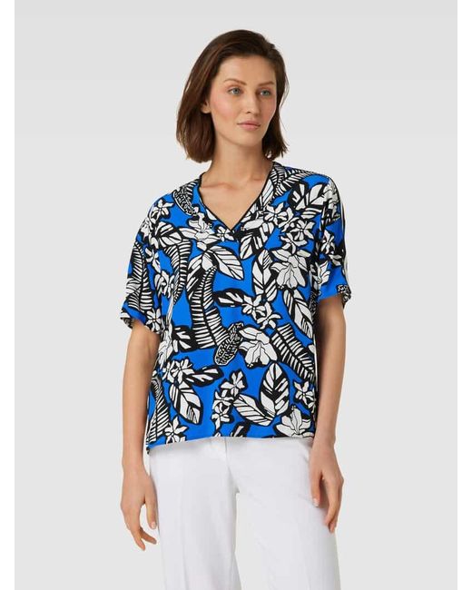 Marc Cain Blue Bluse mit Allover-Muster