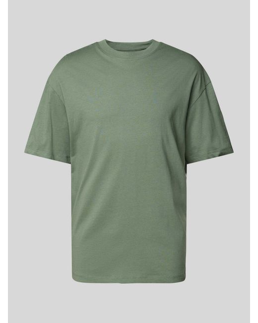 Jack & Jones T-shirt Met Geribde Ronde Hals in het Green voor heren