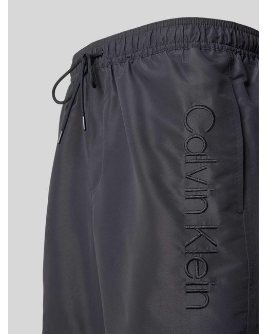 Calvin Klein Zwembroek Met Labelstitching in het Blue voor heren
