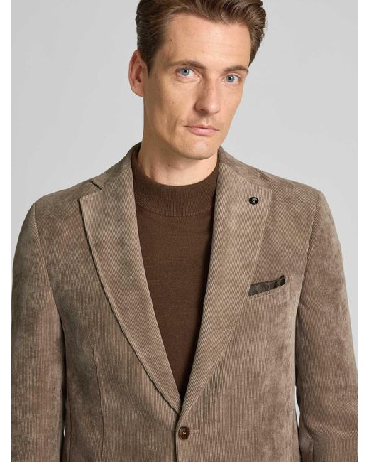 Carl Gross 2-Knoops Colbert Met Reverskraag, Model 'Theo' in het Brown voor heren