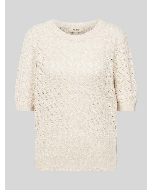 Mos Mosh Gebreide Pullover Met 1/2-mouwen in het Natural