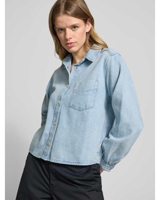 Marc O' Polo Blue Regular Fit Jeansbluse Mit Brusttasche