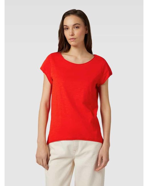 Esprit Red T-Shirt mit Rundhalsausschnitt und kurzen Ärmeln