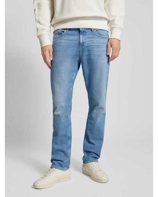 Tommy Hilfiger Regular Straight Fit Jeans mit Label-Stitching Modell 'RYAN' in Blue für Herren