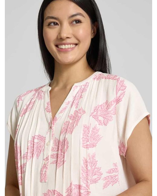 Lolly's Laundry Pink Bluse aus Viskose mit V-Ausschnitt Modell 'Heather'