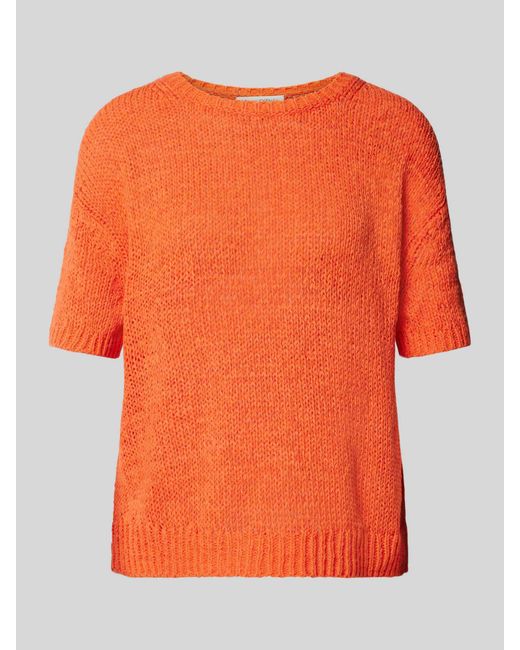 Marc O' Polo Gebreid Shirt Met Halflange Mouw in het Orange