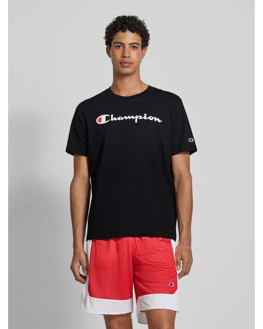 Champion T-Shirt mit Label-Print in Black für Herren