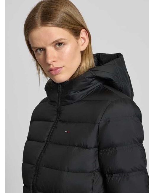 Tommy Hilfiger Black Regular Fit Daunenjacke mit Kapuze