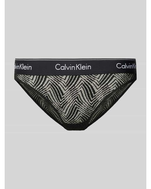 Calvin Klein Gray Slip mit Label-Bund Modell 'MODERN LACE'