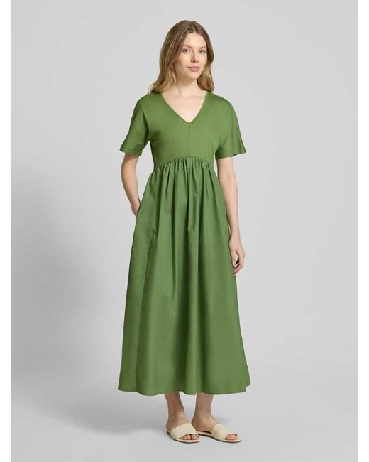 Weekend by Maxmara Green Maxikleid mit V-Ausschnitt Modell 'BRONZO'