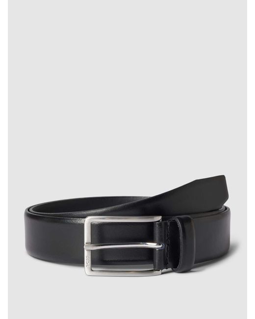 Boss Riem Met Labeldetails, Model 'Erman' in het Black voor heren