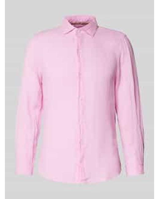 Superdry Regular Fit Linnen Overhemd Met Haaikraag in het Pink voor heren