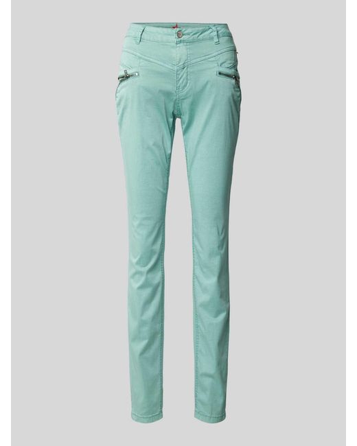 Buena Vista Green Slim Fit Hose mit asymmetrischer Knopfleiste Modell 'Malibu'
