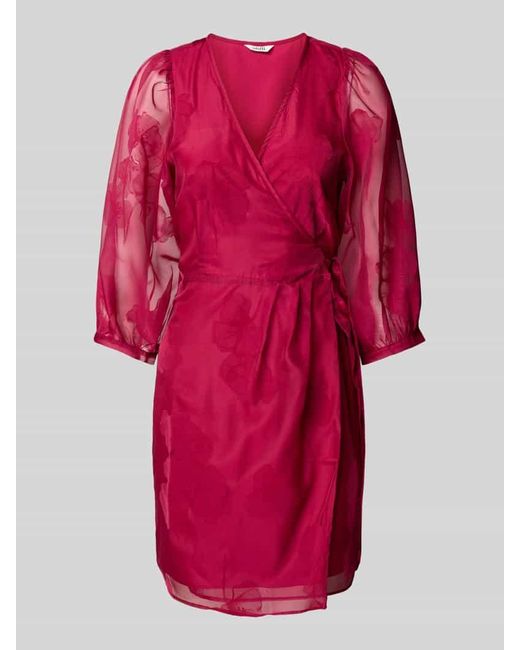 Mbym Red Wickelkleid mit 3/4-Arm Modell 'Dovie'