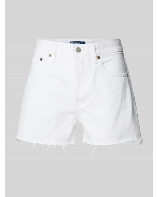 Polo Ralph Lauren Gray Regular Fit Jeansshorts mit Fransen