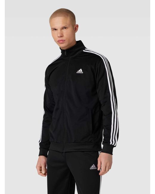 Adidas Trainingsanzug mit Kontraststreifen und Label-Stitching in Black für Herren
