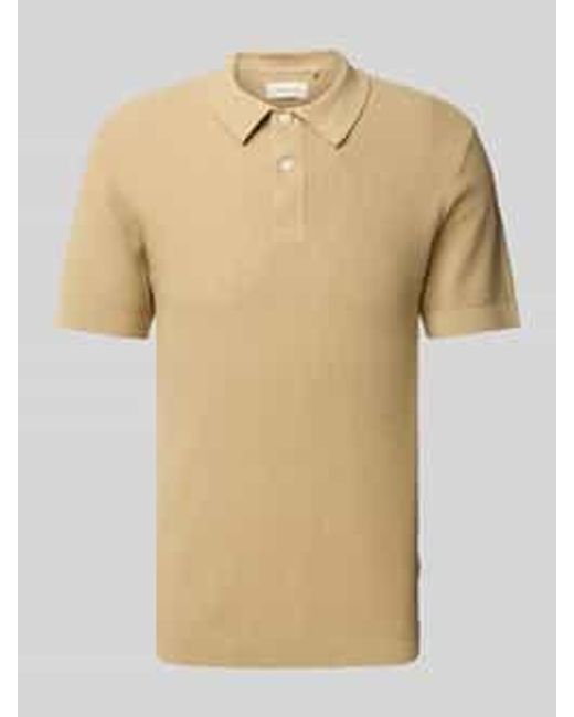 Blend Super Skinny Fit Poloshirt Met Structuurmotief in het Natural voor heren