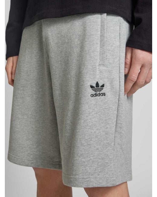 Adidas Originals Korte Broek Met Elastische Band En Labelstitching in het Gray voor heren