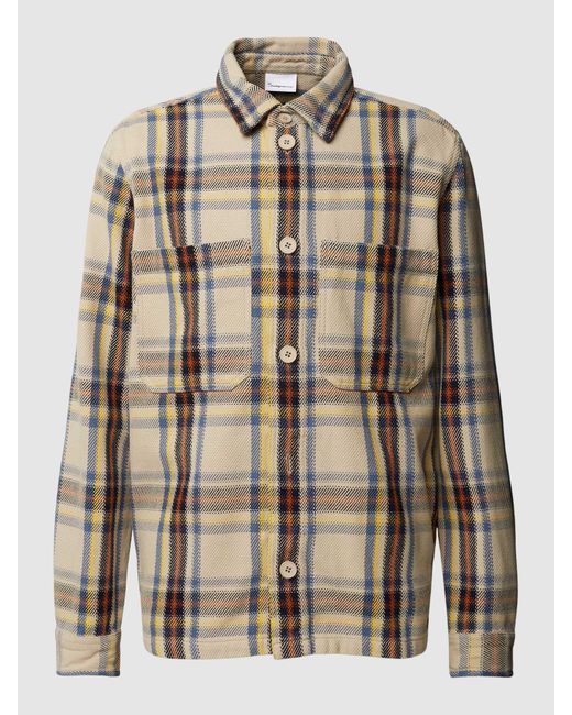Knowledge Cotton Regular Fit Overhemdjack Met Opgestikte Borstzakken in het Multicolor voor heren
