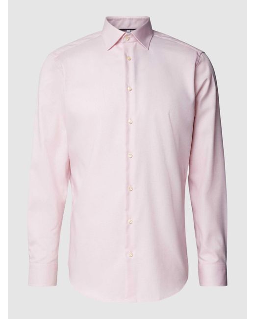 Christian Berg Men Regular Fit Zakelijk Overhemd Met Kentkraag in het Pink voor heren
