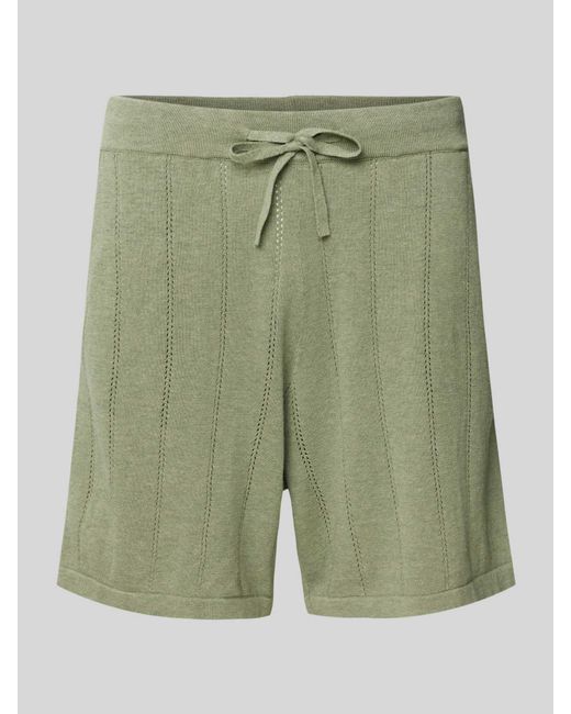 COLOURS & SONS Regular Fit Korte Broek Met Ajourpatroon in het Green voor heren