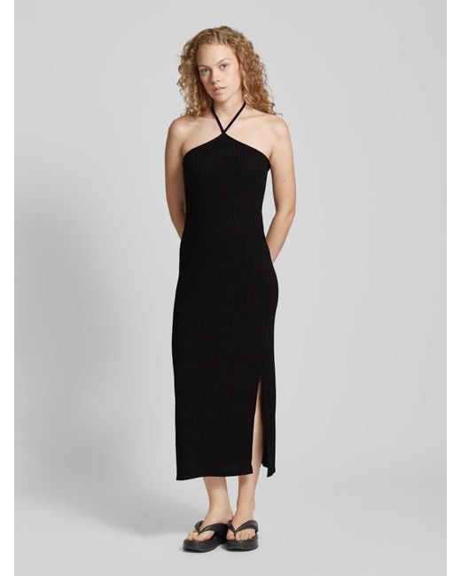Pieces Black Knielanges Kleid mit Neckholder Modell 'ALICIA'