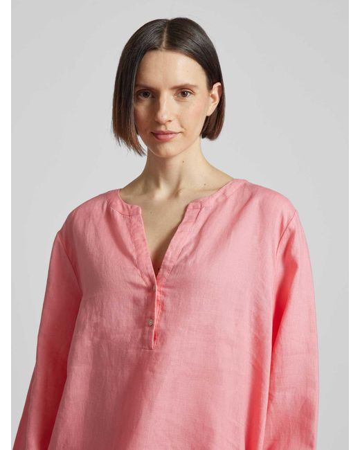 The Mercer N.Y. Pink Bluse mit V-Ausschnitt