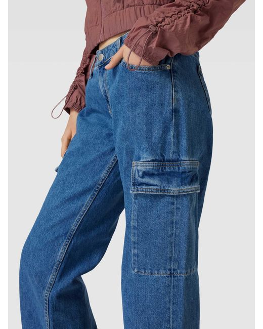 Calvin Klein Extreme Low Rise baggy Fit Jeans Met Cargozakken in het Blue voor heren