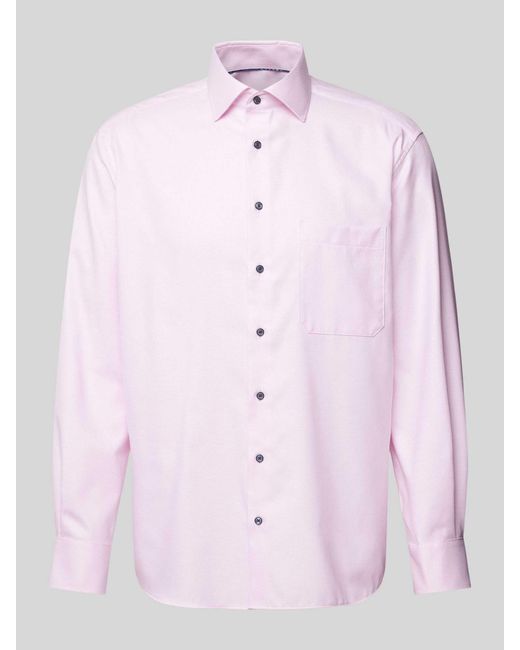 Eterna Comfort Fit Zakelijk Overhemd Met Kentkraag in het Pink voor heren