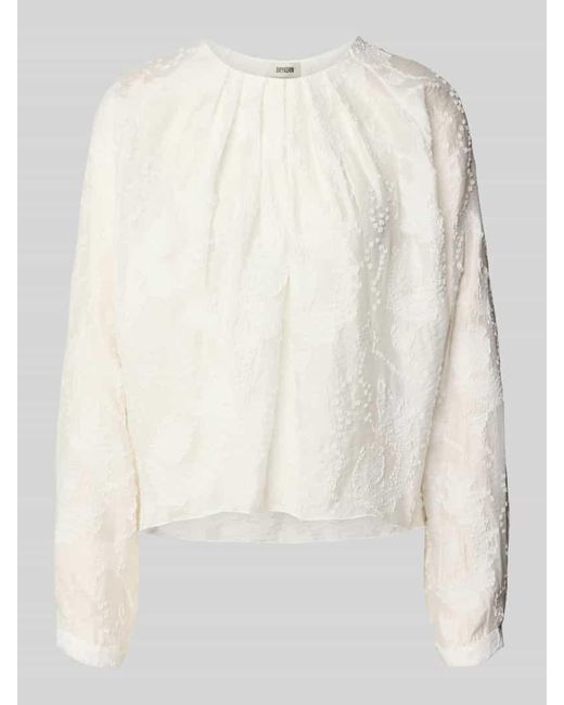 Drykorn White Regular Fit Bluse mit Rundhalsausschnitt Modell 'SEETHA'