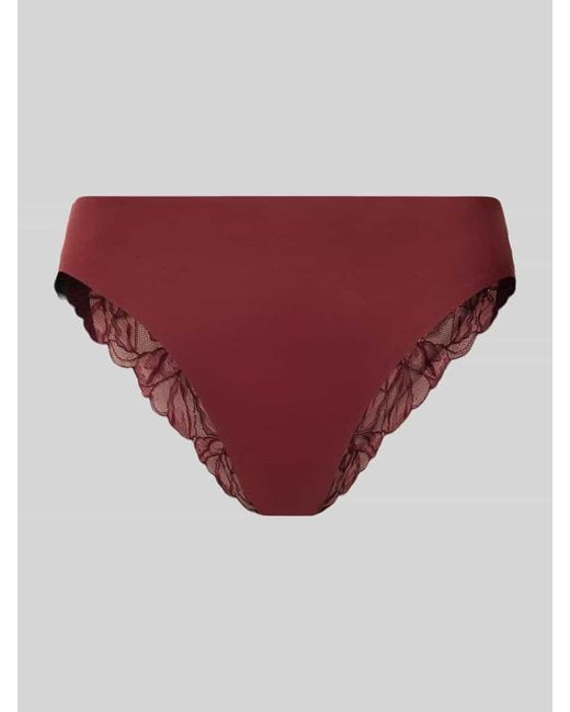 Calvin Klein Red Slim Fit Bikini Brief mit floralem Spitzenbesatz