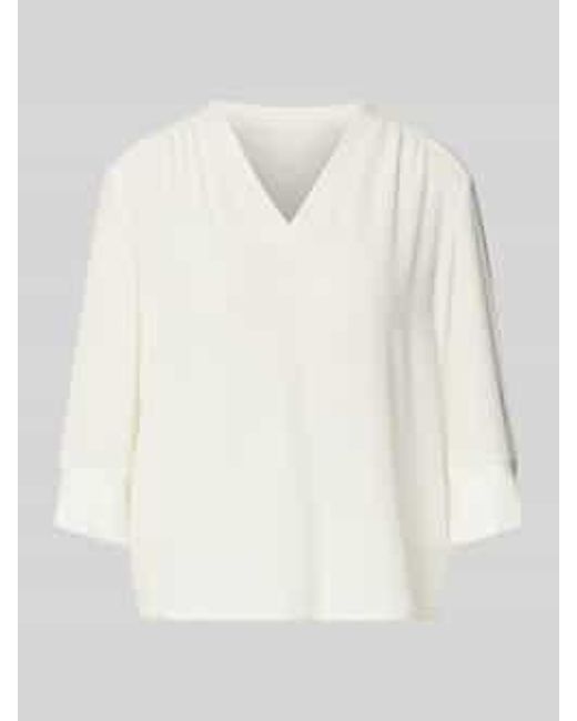Marc Cain Blouseshirt Met V-Hals En 3/4-Mouwen in het White