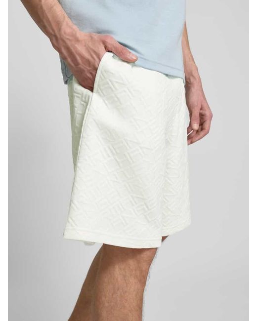 ARMANI EXCHANGE Regular Fit Sweatshorts mit Label-Print und Viskose-Anteil in White für Herren