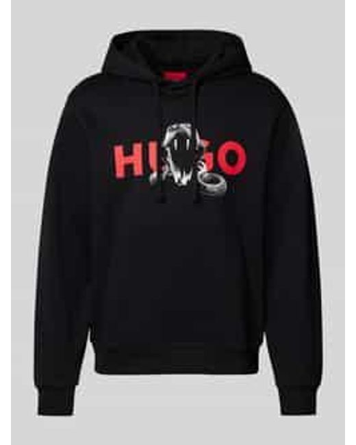 HUGO Hoodie Met Capuchon, Model 'Dueleyo' in het Black voor heren