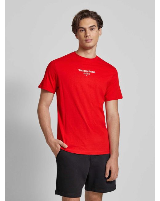 Tommy Hilfiger T-Shirt mit Label-Print in Red für Herren