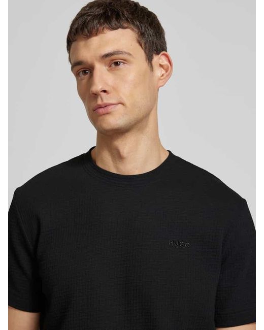 HUGO Longsleeve mit gerippten Abschlüssen Modell 'Austin' in Black für Herren