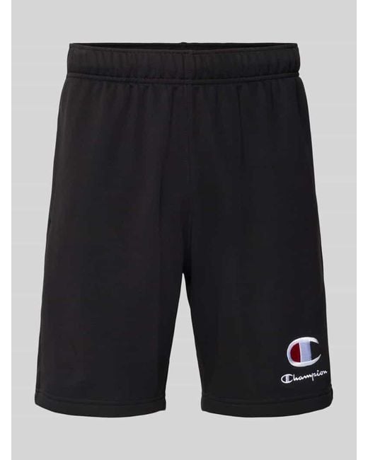 Champion Sweatshorts mit Logo-Stitching und elastischem Bund in Black für Herren