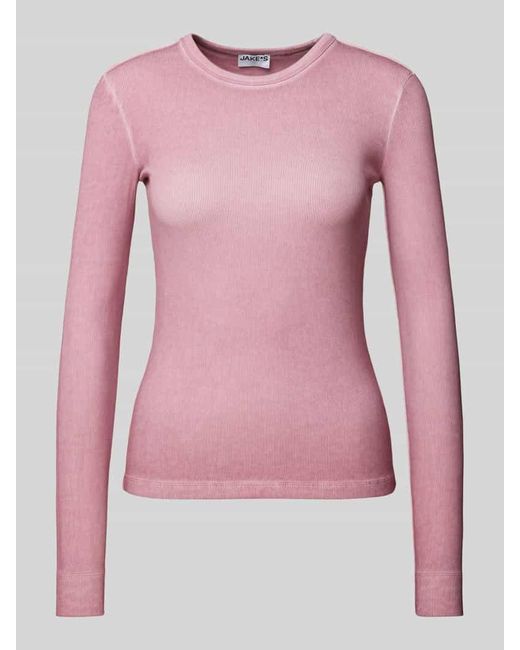 Jake*s Pink Longsleeve mit Strukturmuster