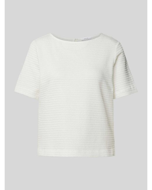 Opus T-shirt Met Structuurmotief in het White