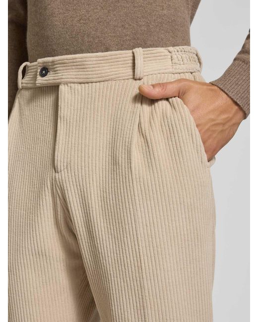 Zuitable Corduroy Broek Met Persplooien En Achterzakken in het Natural voor heren