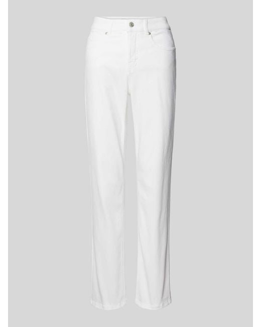 M·a·c Regular Fit Jeansculotte in het White