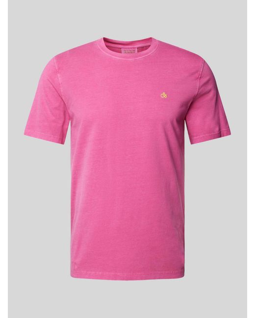 Scotch & Soda T-shirt Met Ronde Hals in het Pink voor heren