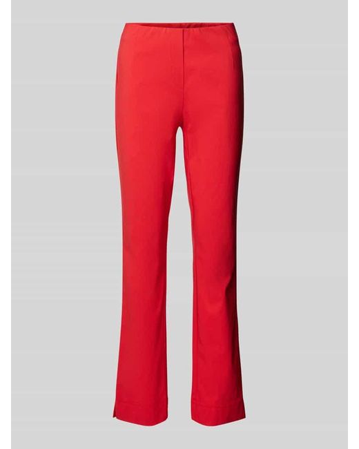 SteHmann Red Regular Fit Hose mit Ziernähten Modell 'INA'