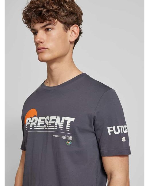 Champion T-Shirt mit Label-Details in Blue für Herren