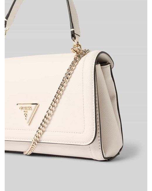 Guess Natural Handtasche mit Label-Applikation Modell 'NOELLE'
