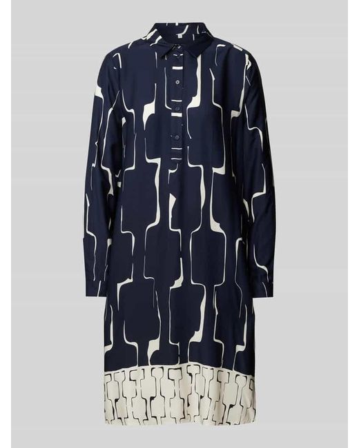Milano Italy Blue Knielanges Kleid Mit Kurzer Knopfleiste