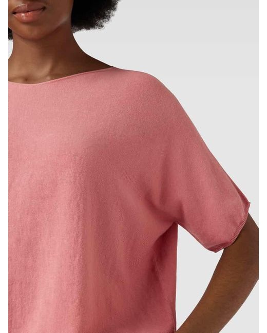 Drykorn Pink Strickshirt mit Rundhalsausschnitt Modell 'SOMELI'