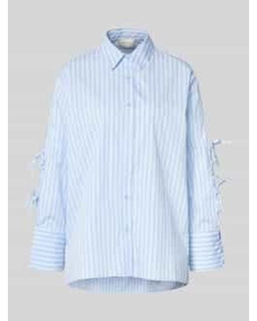 Neo Noir Overhemdblouse Met Knoopsluiting, Model 'Selini' in het Blue